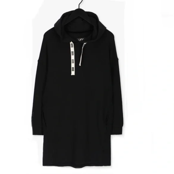 Ugg Hoodie Black Long Sleeves Sweatshirt Dress - Picture 6 of 9